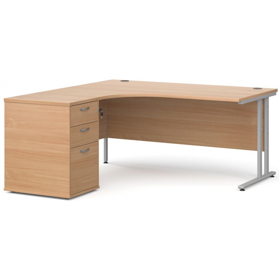 Maestro Corner Desk with Desk High Pedestal 